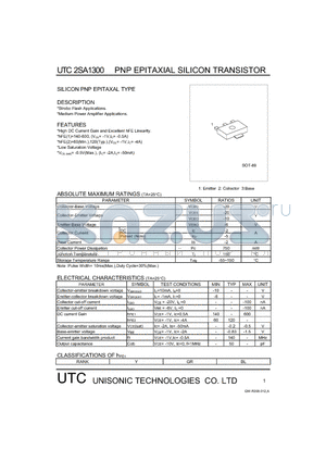 2SA1300 datasheet - PNP EPITAXIAL SILICON TRANSISTOR