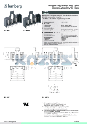 2.5MSF18 datasheet - Minimodul-Steckverbinder, Raster 2,5 mm