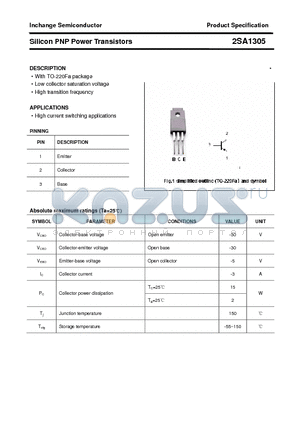 2SA1305 datasheet - Silicon PNP Power Transistors
