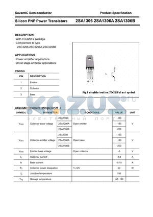 2SA1306A datasheet - Silicon PNP Power Transistors