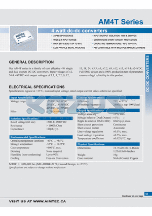 AM4T-1203S datasheet - 4 watt dc-dc converters