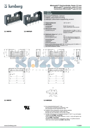 2.5MSFQ/O12 datasheet - Minimodul-Steckverbinder, Raster 2,5 mm