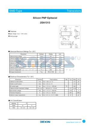 2SA1313 datasheet - Silicon PNP Epitaxial