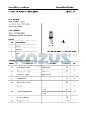 2SA1327 datasheet - Silicon PNP Power Transistors