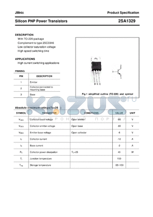 2SA1329 datasheet - Silicon PNP Power Transistors