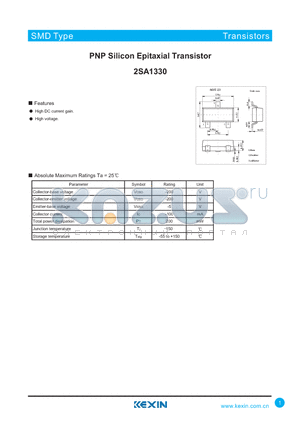 2SA1330 datasheet - PNP Silicon Epitaxial Transistor