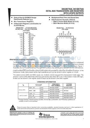 5962-9155501MLA datasheet - OCTAL BUS TRANSCEIVERS AND REGISTERS WITH 3-STATE OUTPUTS