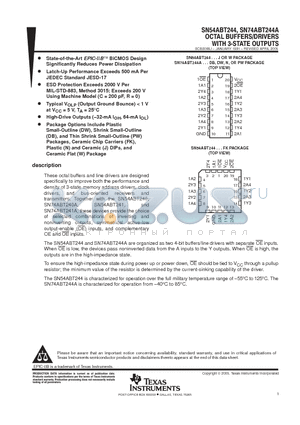5962-9214701MRA datasheet - OCTAL BUFFERS/DRIVERS WITH 3-STATE OUTPUTS