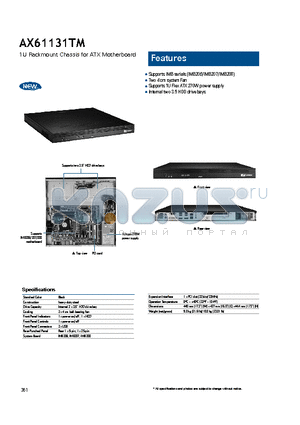 AX61131TM datasheet - 1U Rackmount Chassis for ATX Motherboard