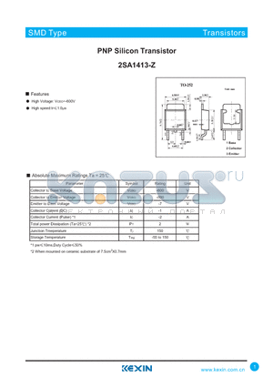 2SA1413-Z datasheet - PNP Silicon Transistor