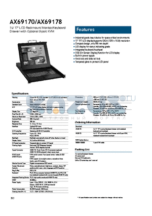 AX69170 datasheet - Integrated keyboard/touchpad
