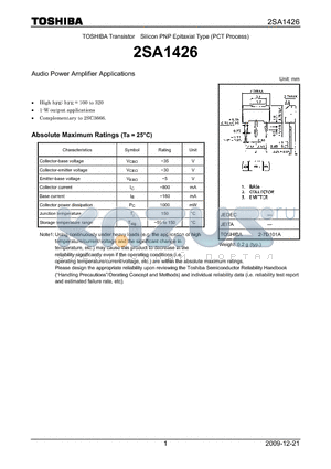 2SA1426_09 datasheet - Audio Power Amplifier Applications