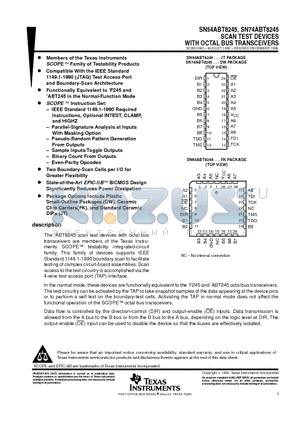 5962-9318601M3A datasheet - SCAN TEST DEVICES WITH OCTAL BUS TRANSCEIVERS