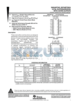 5962-9318801MRA datasheet - OCTAL BUFFERS/DRIVERS WITH 3-STATE OUTPUTS