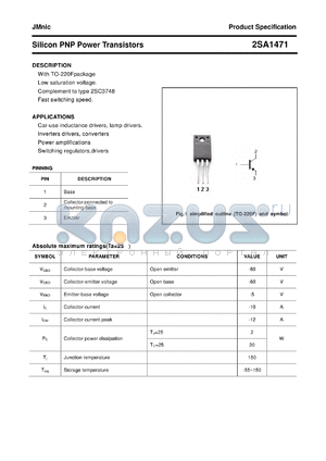 2SA1471 datasheet - Silicon PNP Power Transistors