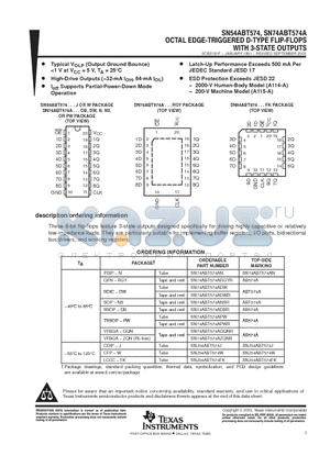 5962-9322001QSA datasheet - OCTAL EDGE-TRIGGERED D-TYPE FLIP-FLOPS WITH 3-STATE OUTPUTS