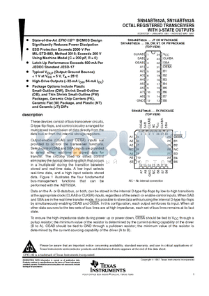 5962-9324202QLA datasheet - OCTAL REGISTERED TRANSCEIVERS WITH 3-STATE OUTPUTS