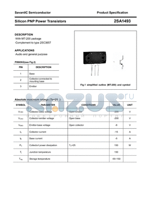2SA1493 datasheet - Silicon PNP Power Transistors