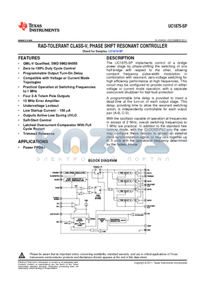 5962-9455501VRA datasheet - RAD-TOLERANT CLASS-V, PHASE SHIFT RESONANT CONTROLLER