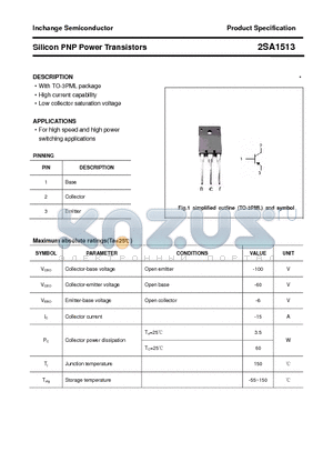 2SA1513 datasheet - Silicon PNP Power Transistors