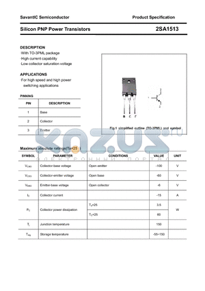 2SA1513 datasheet - Silicon PNP Power Transistors