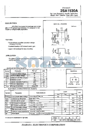 2SA1530A datasheet - FOR LOW FREQUENCY AMPLIFY APPLICATION SILICON PNP EPITAXIAL TYPE