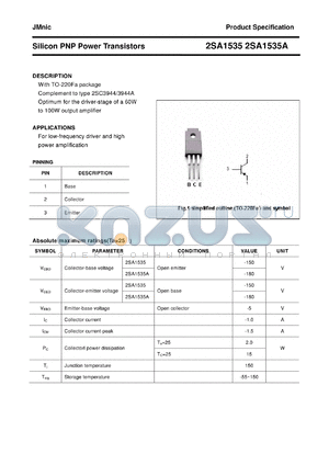 2SA1535 datasheet - Silicon PNP Power Transistors