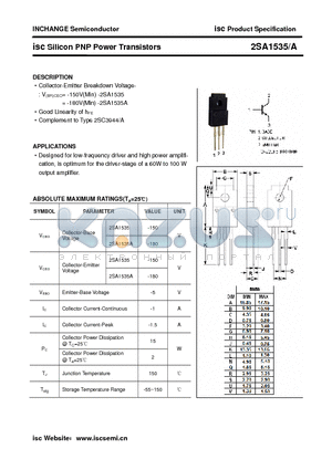 2SA1535A datasheet - isc Silicon PNP Power Transistors