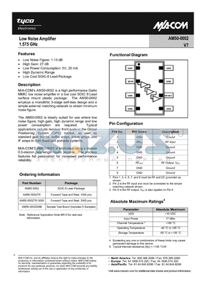 AM50-0002TR datasheet - Low Noise Amplifier