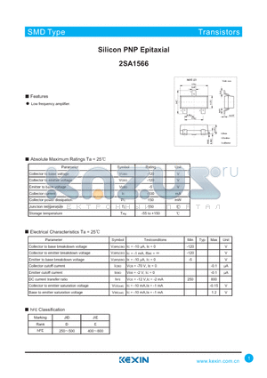 2SA1566 datasheet - Silicon PNP Epitaxial