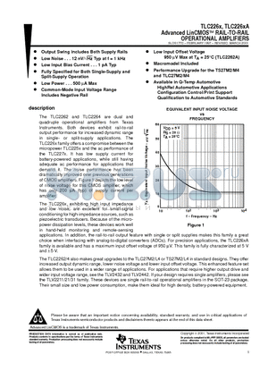 5962-9469204Q2A datasheet - Advanced LinCMOS RAIL-TO-RAIL OPERATIONAL AMPLIFIERS