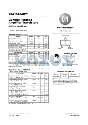 2SA1576ART1 datasheet - General Purpose Amplifier Transistors