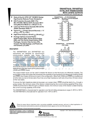 5962-9461801QSA datasheet - OCTAL BUS TRANSCEIVERS WITH 3-STATE OUTPUTS