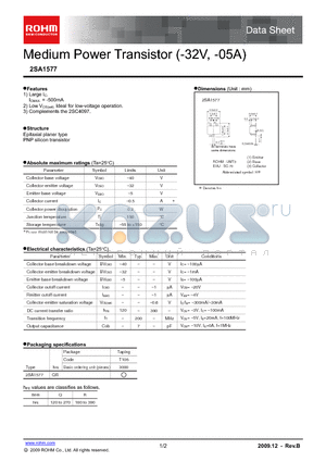 2SA1577_09 datasheet - Medium Power Transistor (-32V, -05A)