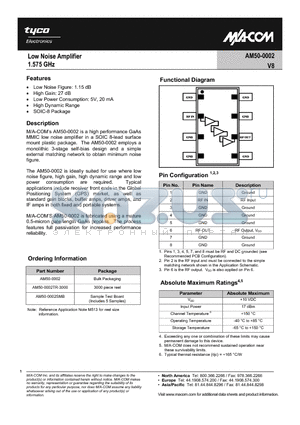 AM500002V8 datasheet - Low Noise Amplifier