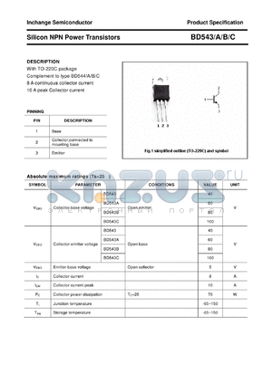 BD543 datasheet - Silicon NPN Power Transistors