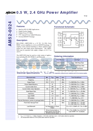 AM52-0024 datasheet - 0.5 W, 2.4 GHz Power Amplifier