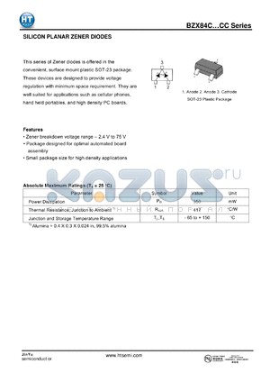 BZX84C62CC datasheet - SILICON PLANAR ZENER DIODES