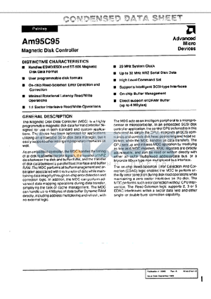 AM53C80 datasheet - Magnetic Disk Controller