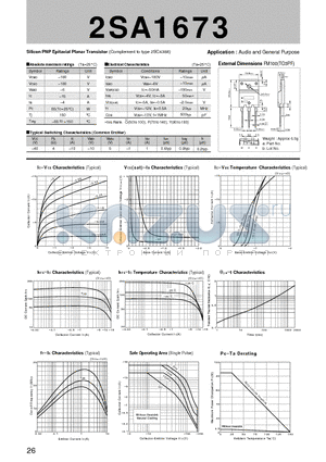 2SA1673_07 datasheet - Silicon PNP Epitaxial Planar Transistor