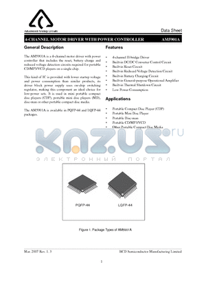 AM5901ALF44 datasheet - 4-CHANNEL MOTOR DRIVER WITH POWER CONTROLLER