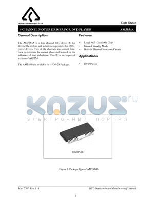 AM5954A datasheet - 4-CHANNEL MOTOR DRIVER FOR DVD PLAYER