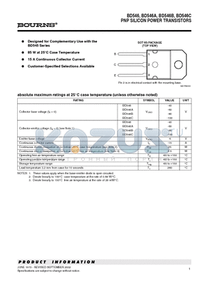 BD546B datasheet - PNP SILICON POWER TRANSISTORS