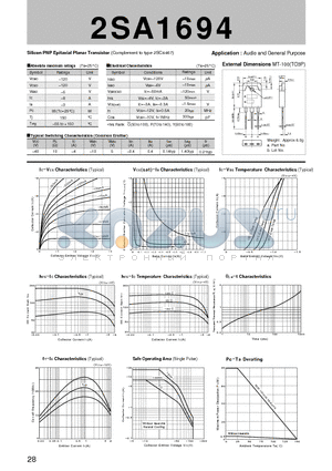 2SA1694_07 datasheet - Silicon PNP Epitaxial Planar Transistor