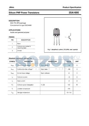 2SA1695 datasheet - Silicon PNP Power Transistors