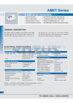 AM5T-1203SH35 datasheet - 5 watt dc-dc converters