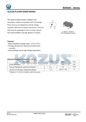 BZX84C7V5 datasheet - SILICON PLANAR ZENER DIODES