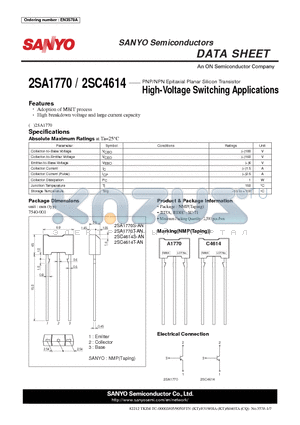 2SA1770 datasheet - High-Voltage Switching Applications