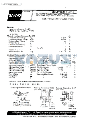 2SA1773 datasheet - High Voltage Driver Applications