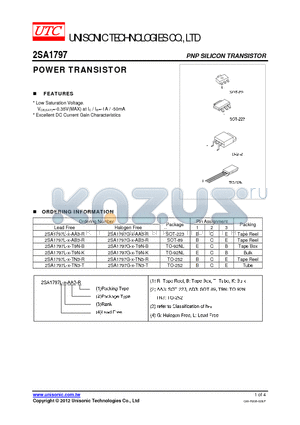 2SA1797 datasheet - POWER TRANSISTOR